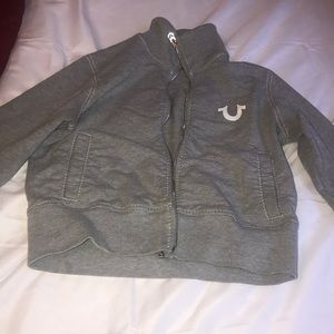True Religion Gray Long Sleeve Zip Up Jacket